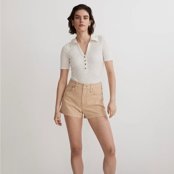 The Perfect Vintage Jean Short in Mini Check - Picture 4 of 8